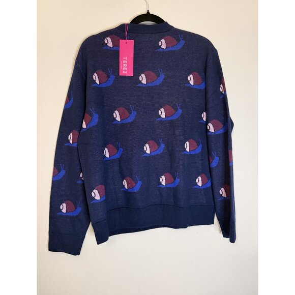 Terez Sweater with Escargot Blue Women's Size Medium NEW $325 [jb] - Picture 4 of 10
